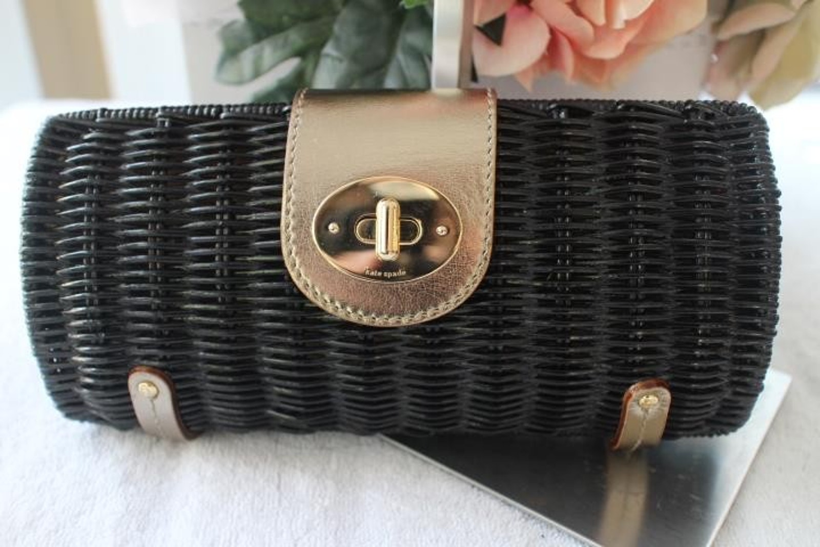 Kate Spade New York Leather-Trimmed Wicker Clutch (170